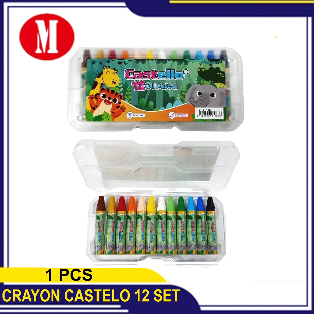 

Crayon Castello 12 Warna / Krayon Standard Castello Oil Pastel 12 Color