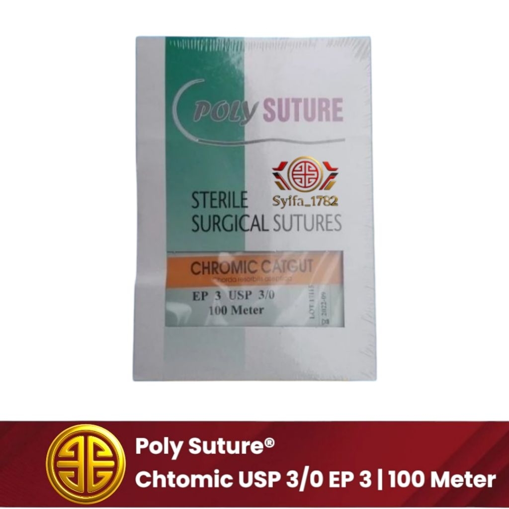 Poly Suture Chromic USP 3/0 EP 3 Steril Surgical Diposable Medical