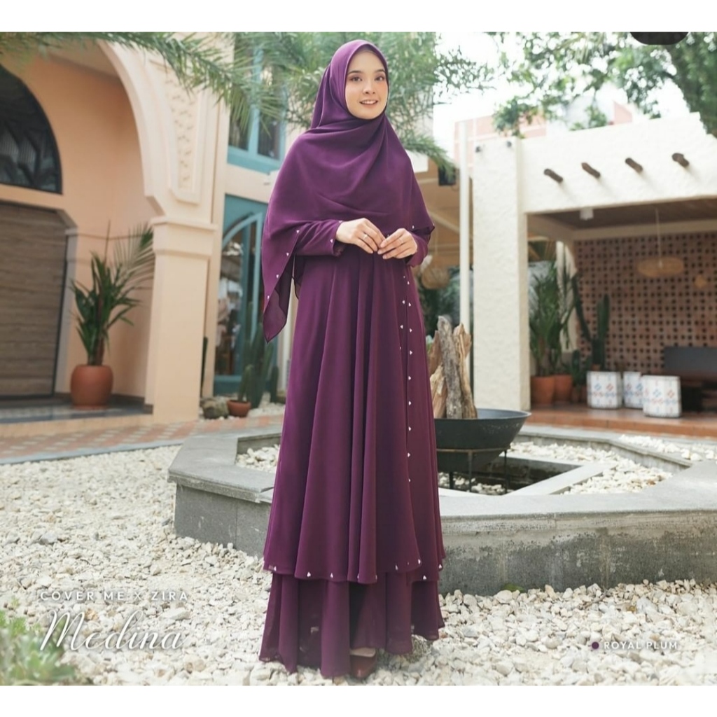 NEW NERO - MEDINA DRESS COVER ME X ZIRA - SIZE L - WARNA PURPLE SET JILBAB CADAR PAYET