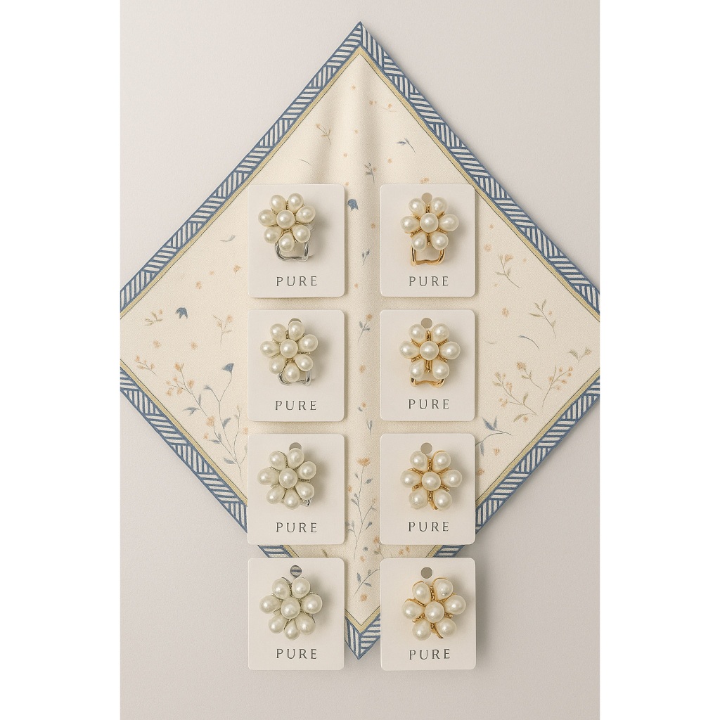 Ring Hijab Mutiara Bunga Elegan – Jepitan cincin Kerudung Aksesoris Wanita Muslimah