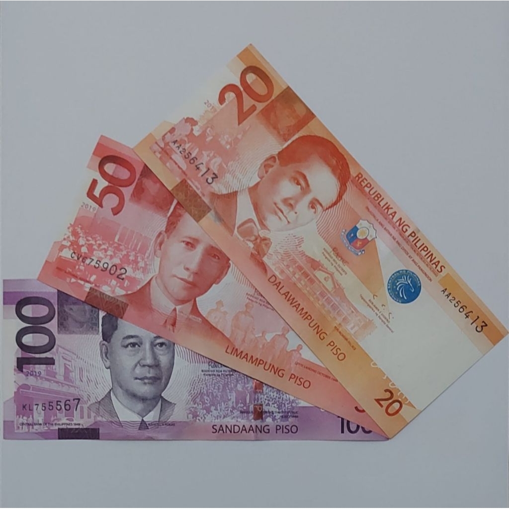 Peso Pilipina Satu Set Paket Lengkap Pecahan 20 50 Dan 100 Peso