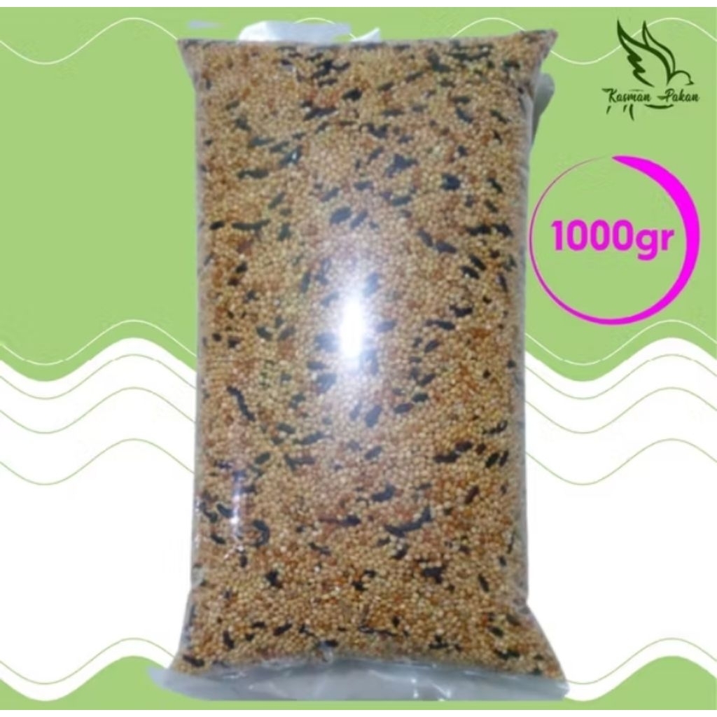 TERLARISMilet campur ketan hitam 1kg lovebird perkutut komplit pakan burung kiloan murah