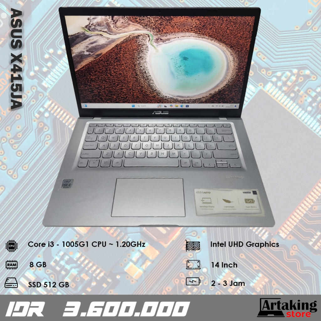 Asus X415JA - Core i3 - Gen 10 th - Ram 8 GB - SSD 512 GB