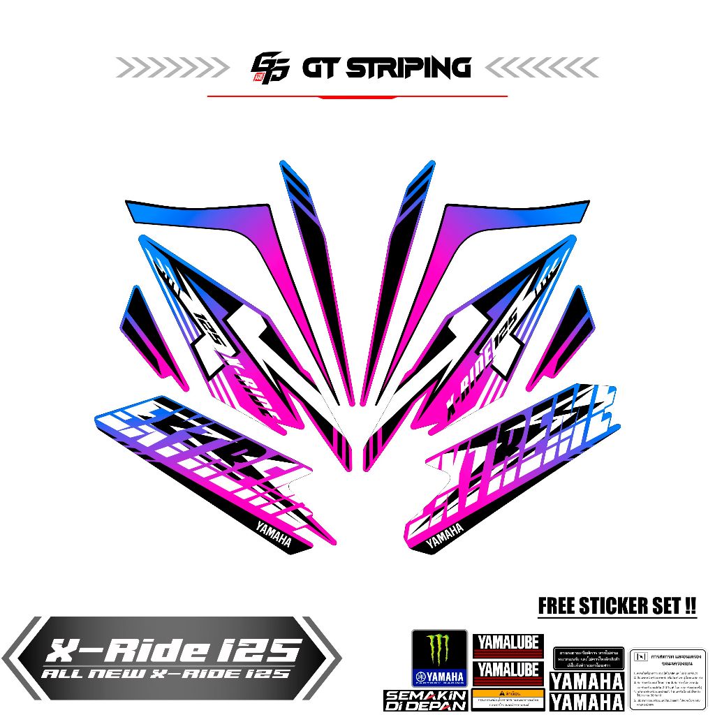 GTS 6 STRIPING YAMAHA X RIDE NEW 125 / LIST LES X RIDE / STIKER POLET X RIDE NEW 125