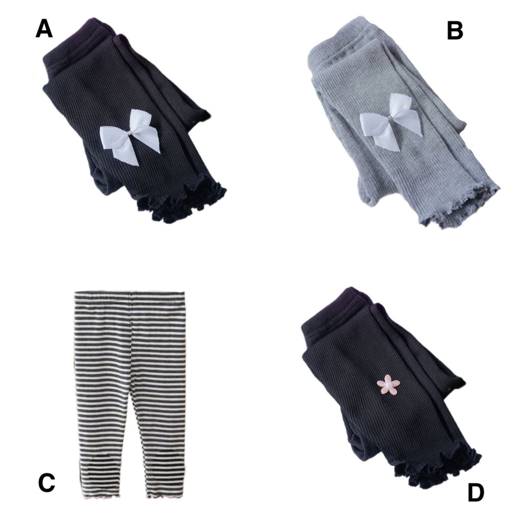 Legging bayi cewek GARIS baby girl LUCU cantik polos kaki tutup IMPOR lembut biru pink putih kuning