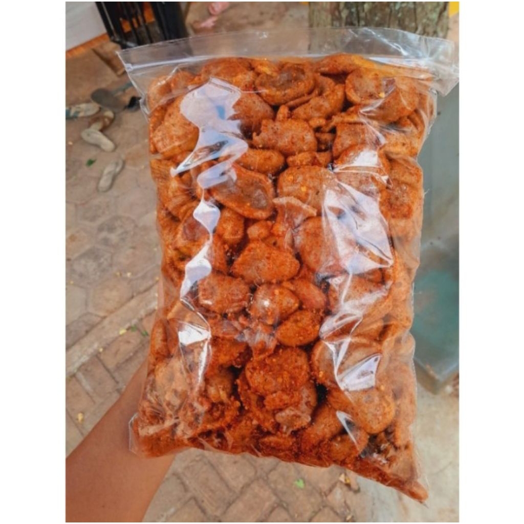 

Krupuk jengkol extra pedas daun jeruk makanan instan kriuk renyah