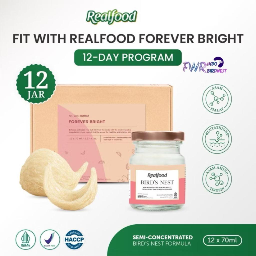 

Realfood Forever Bright 12 Jar Bird Nest | Minuman Sarang Burung Walet | Minuman Niacinamide