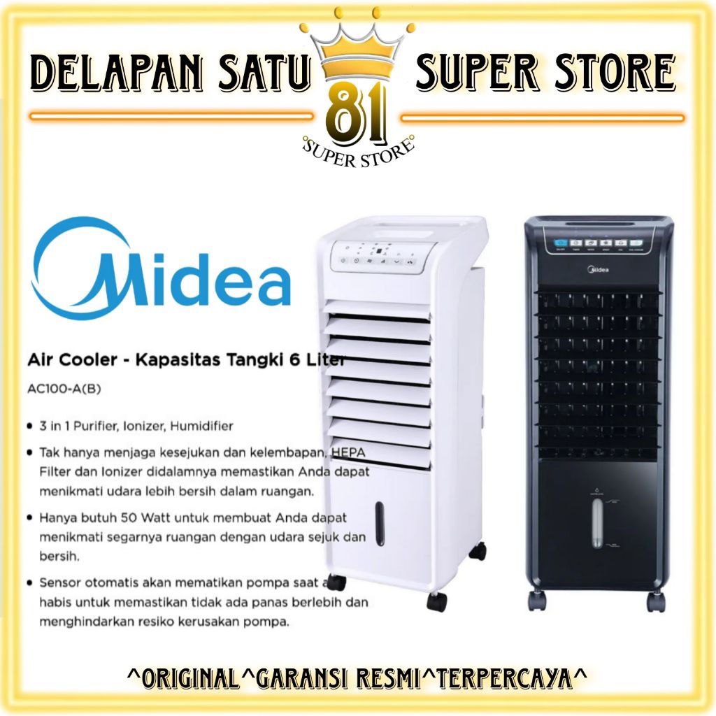 MIDEA AIR COLLER AC100A(B) KIPAS ANGIN AIR COLLER PORTABLE
