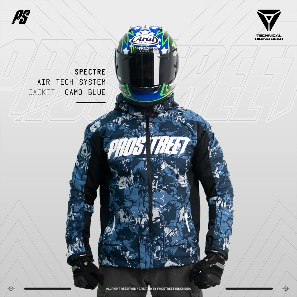 JAKET PROSTREET SPECTRE AIR TECH SYSTEM CAMO NAVY ORIGINAL