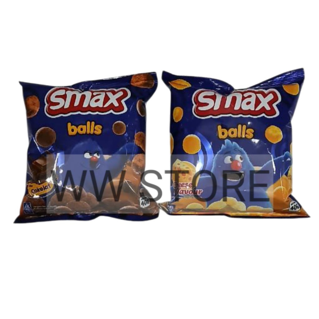 

Cemilan snek makanan ringan ekstrudat rasa keju coklat cokelat bentuk bola halal MUI Snack MAMEE Smax Cheese Chocolate Flavour Flavor Balls 40g