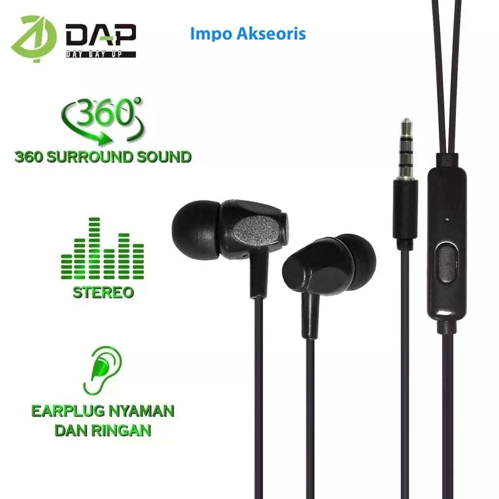 Hedset DAP DH-F23 STEREO Handsfree DAP DH-F23 MIC STEREO Headset CONTROL ORIGINAL / IMPO AKSESORIS