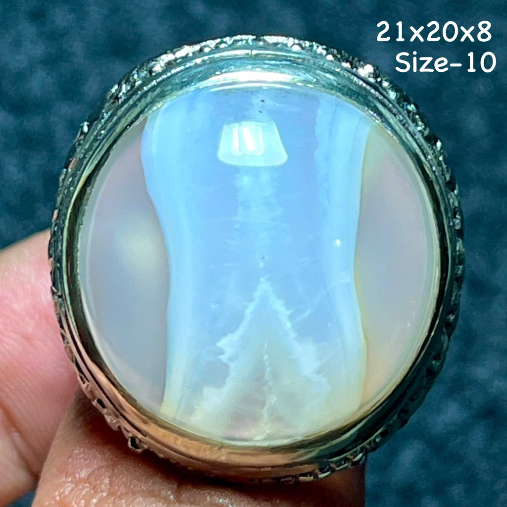 Cincin Batu Akik Natural Baturaja Es (Asli Alam)