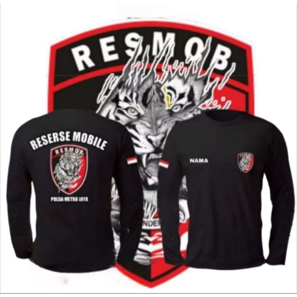 KAOS LENGAN PANJANG POLISI  RESMOB MOBILE POLDA METRO JAYA - Baju Polisi Brimob Keren
