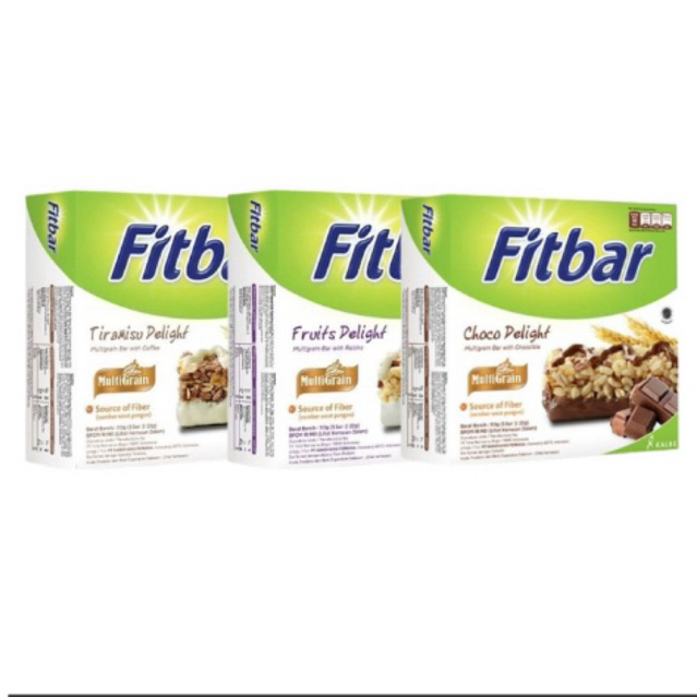 

FITBAR healthy snack box isi 5 pcs varian Choco delight, tiramisu, & fruit delight berat 100-110 gram