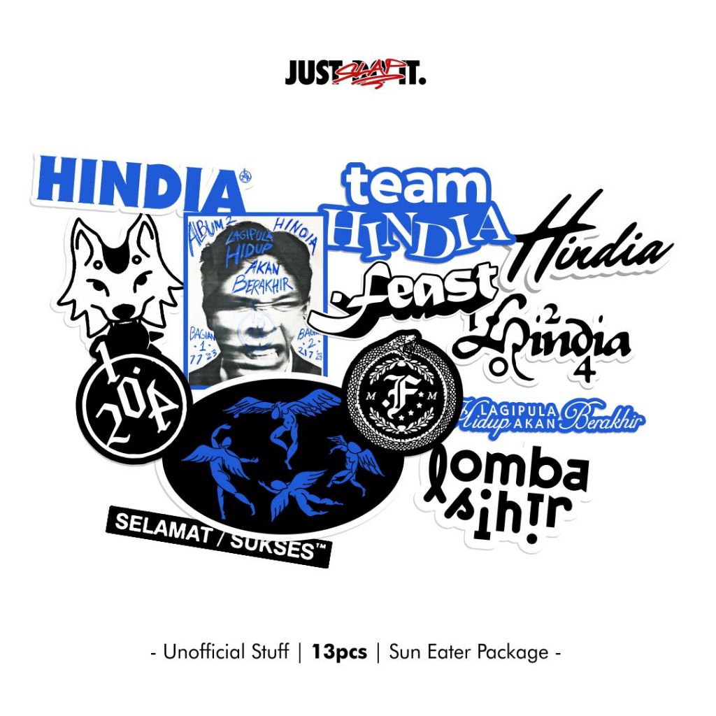 

PACKAGE Sticker Hindia Sun Eater | Vinyl Laminasi Doff Die Cut | Stiker Band Indie Pack 13pcs