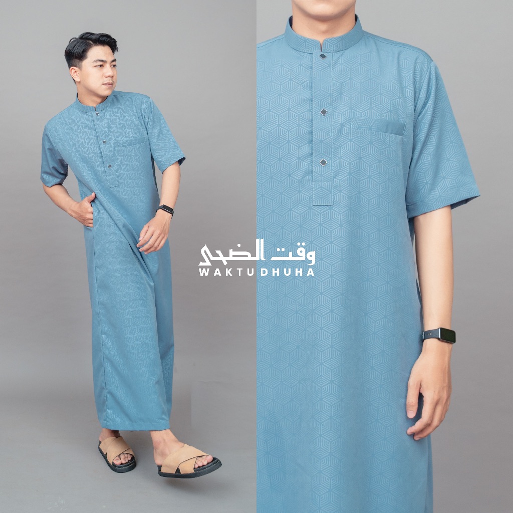 HOT PRODUCT WAKTU DHUHA - Gamis Lengan Pendek Pria Dewasa Premium Jubah Dhuha