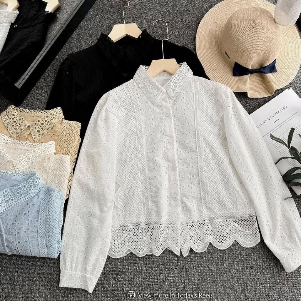 Rample Bordir Pt 3 Shirt | Blouse Katun Bordir Lengan Panjang