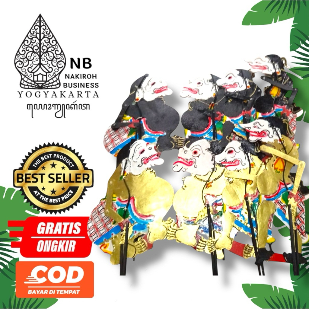 NAKIROHBUSINESS Wayang Punokawan Emas Semar Gareng Petruk Bagong