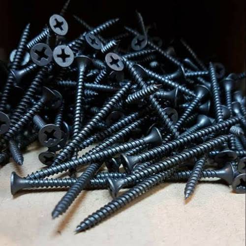 100pcs Sekrup Gypsum Hitam 6x2" Panjang 5cm - Baut Sekrup Gypsum Kayu 5cm