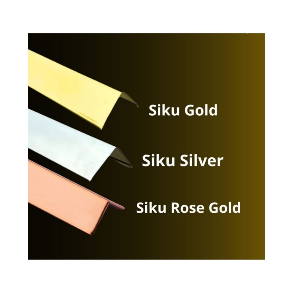LIS SIKU PLAT - GOLD - ROSEGOLD - SILVER - PANJANG 3M