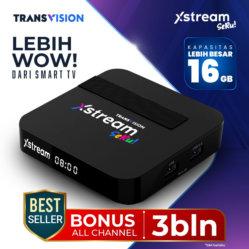 Transvision Xstream Seru Android TV Box WiFi STB Smart TV Box STB Youtube Netflix- FREE ALL CHANNEL