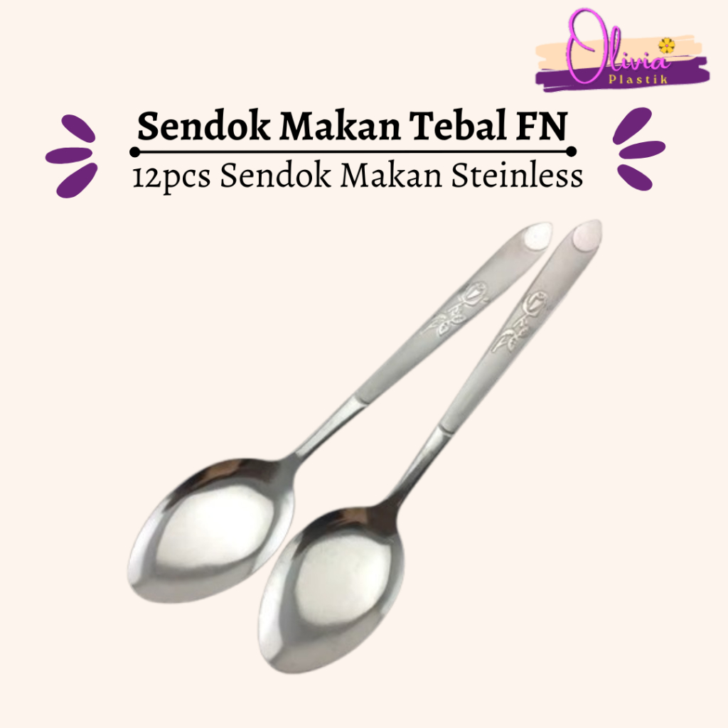 (12 Pcs) Sendok Makan Tebal FN 1Lusin