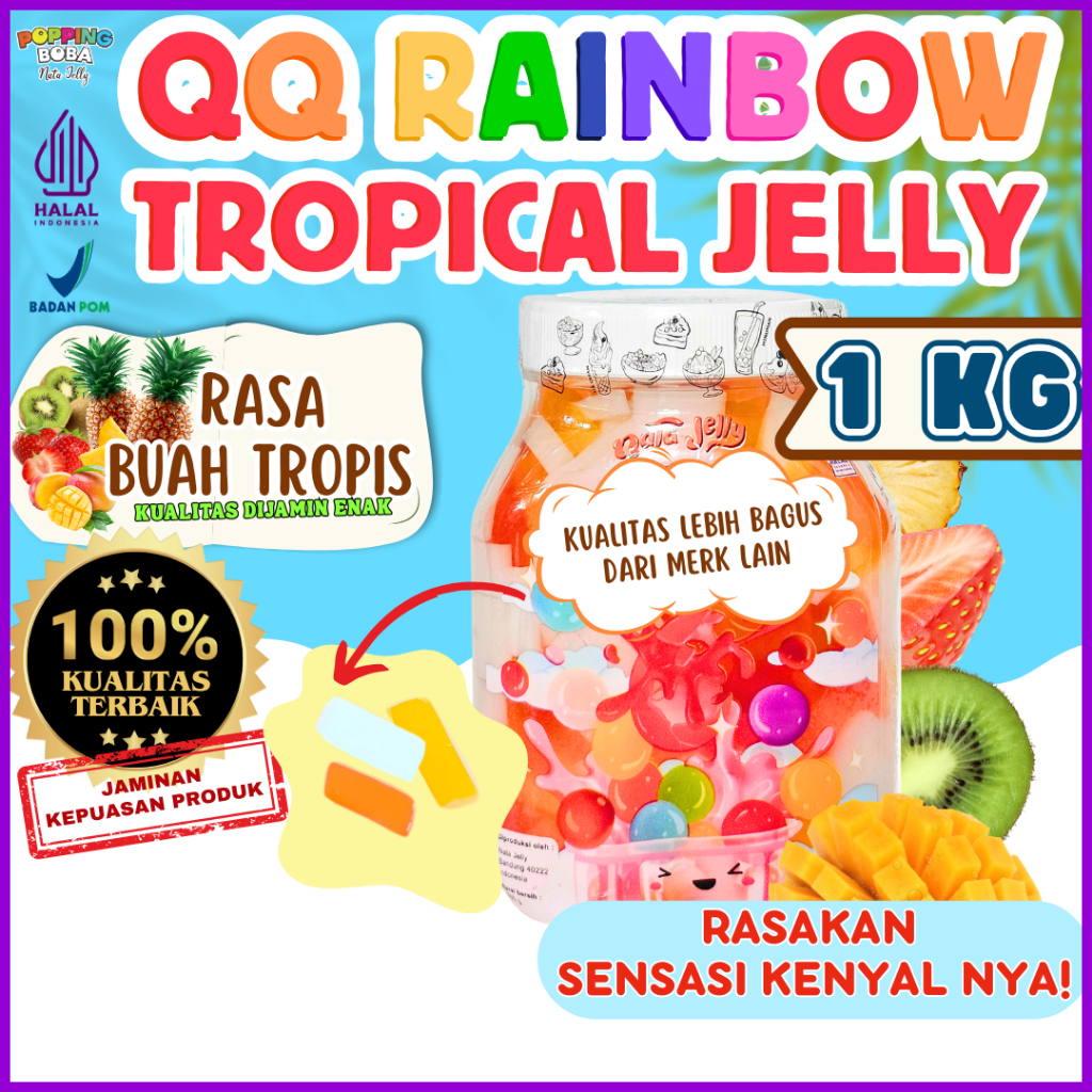 

QQRainbowJellyKonyakuToppingMinumanAndalan Lavazza Bubuk Kopi Coffee Powder - Tropical Jelly Buah Tropis 1 KG | Cocok Untuk Semua Jenis Minuman