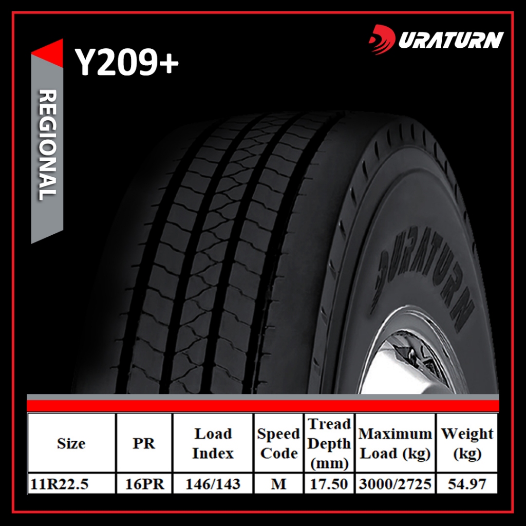 BAN TUBELESS 11 R 22.5 Y209 BAN RADIAL DURATURN 11 R 22.5 Y209 BAN TUBELESS BUS TRUK TRAILER