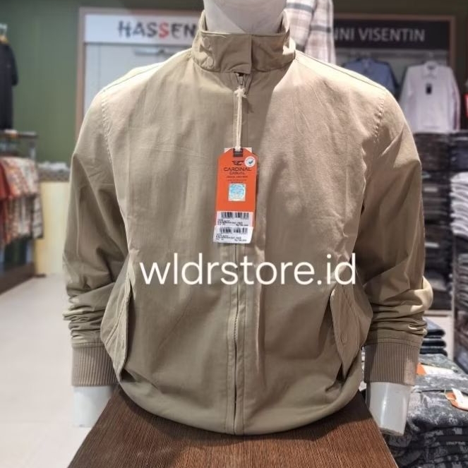 JAKET BOMBER PRIA BRAND CARDINAL ORIGINAL EAJAR00626 CREAM REDISH