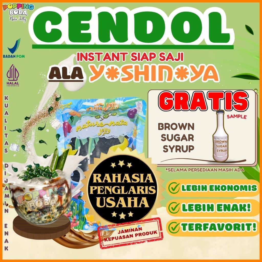 

JellyCendolKecebongAlaYoshinoyaCocokDengan SEMERU Sirup Sirop Syrup - Jelly Cendol Kecebong 500 Gram | Cocok Untuk Semua Jenis Minuman