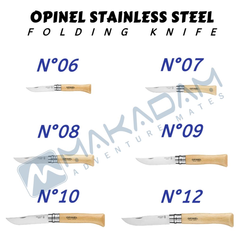 Pisau Lipat Opinel Folding Knife Stainless Steel NO 6 7 8 09 10 12 13