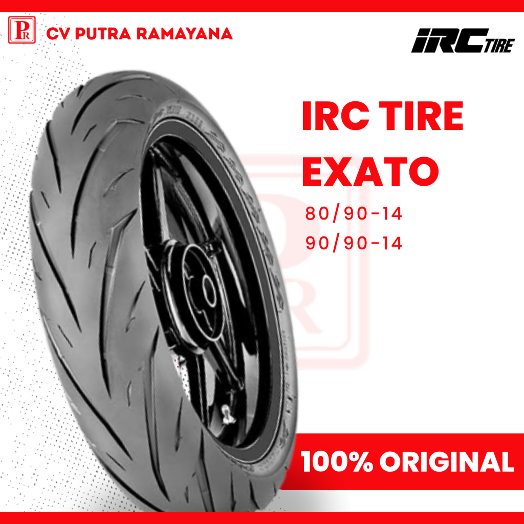 BAN MOTOR IRC RING 14 EXATO 90/80-14 90/90-14 100/80-14 TUBELESS ORIGINAL