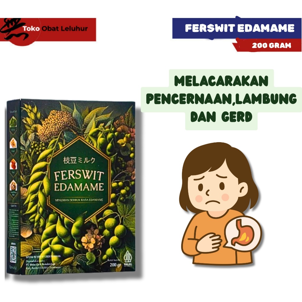 

Ferswit Susu Edamame Jepang Asam Lambung, Gerd Dan Pencernaan 200 Gram