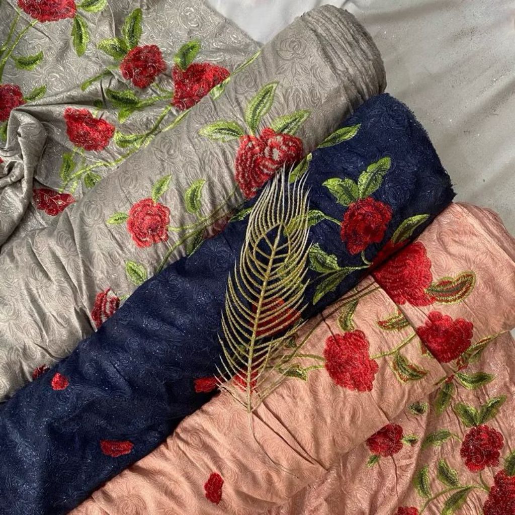 KAIN JACQUARD BORDIR NAGITA MOTIF BUNGA SUPER MEWAH DAN PREMIUM
