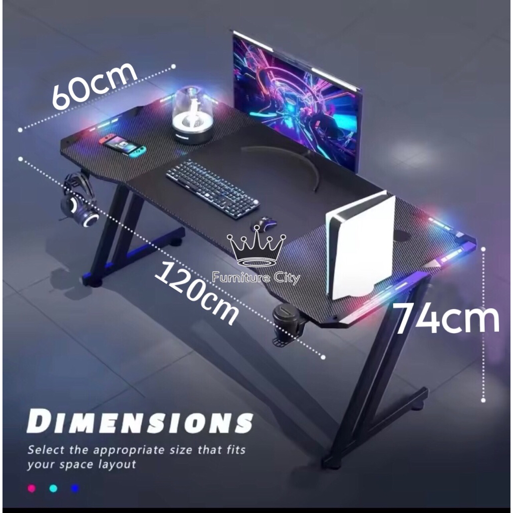 meja gaming led gaming table lampu meja komputer meja komputer pc meja bermain anak