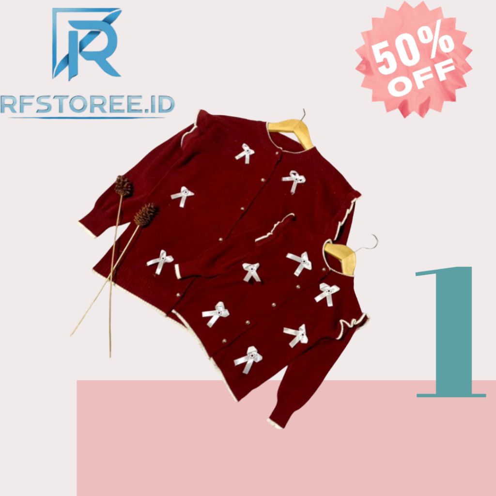 Poppy Cardigan Rajut Pita Couple / Sweater Couple Ibu Dan Anak Outer