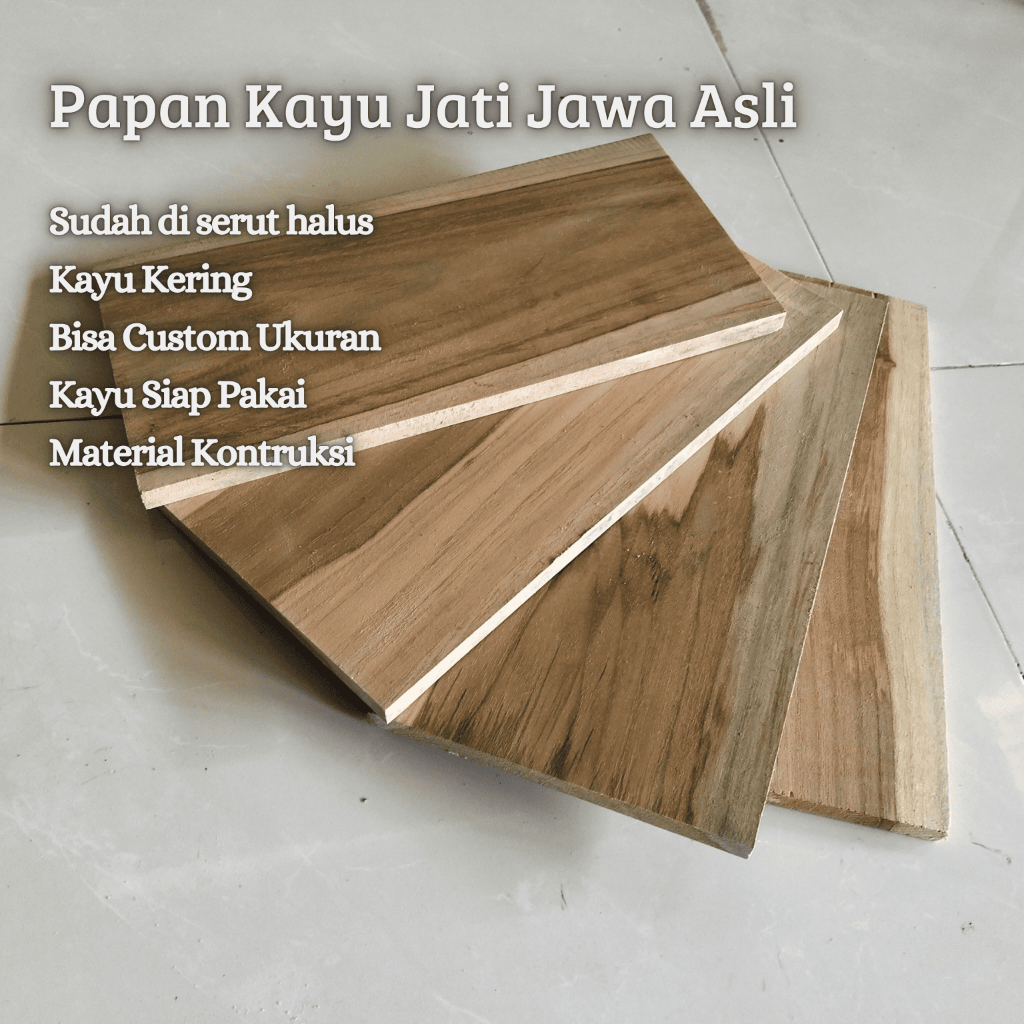 Papan Kayu Jati Asli Tebal 1,5cm Papan Kayu Jati Serut Halus Siap Pakai 20x30cm
