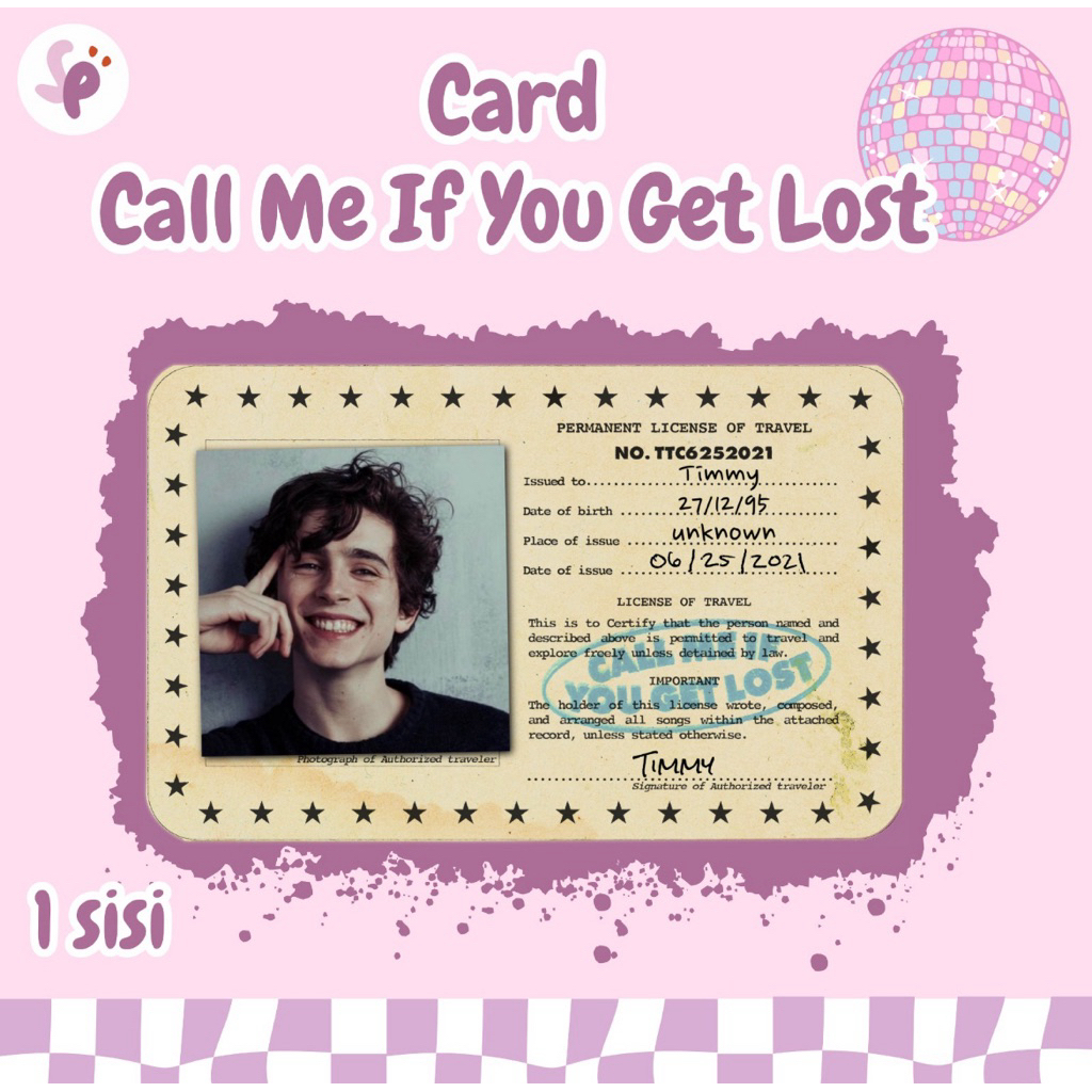 Card Call Me If You Get Lost || free custom