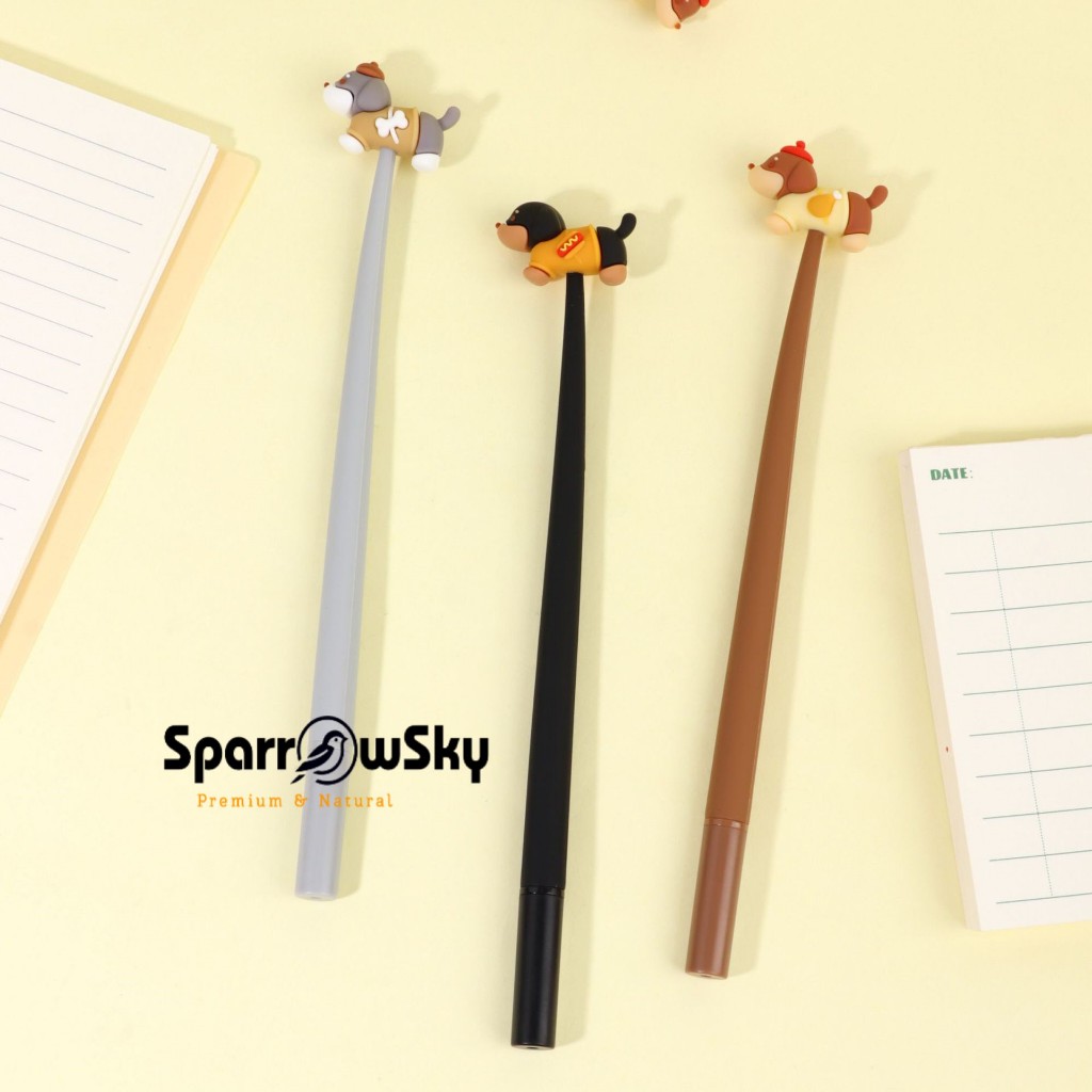 

SPARROW Pen Silikon / Silicone Pen / Pen Karakter Lucu Cantik SHAKE PEN DASHSHUND DOG (3009)