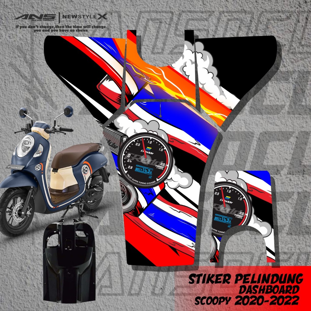 Stiker Pelindung Body Scoopy New Striping Pelindung Dashboard Scoopy New 2021 - 2023