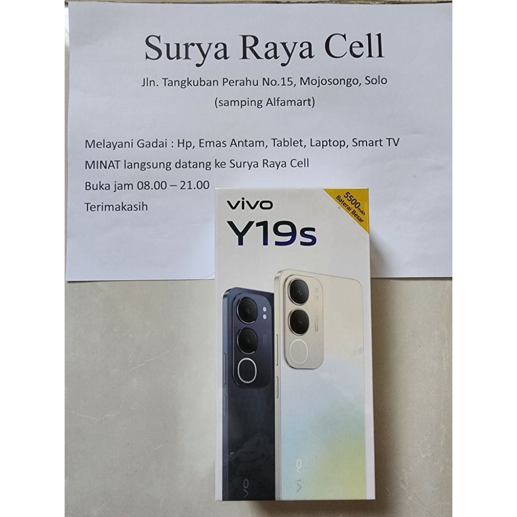 VIVO Y19S ram 8/64Gb NEW Segel resmi asli VIVO Garansi resmi 1 Thn. NO REPACK. BNIB. GRATIS ONGKIR