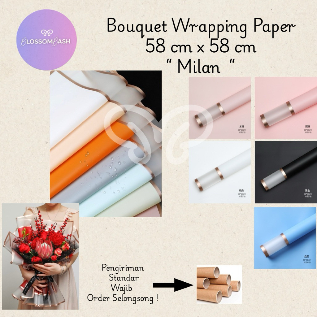 

[Per Pack] Milan Wrapping Paper / Kertas Wrapping Buket Milan