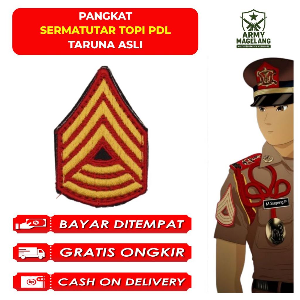 PANGKAT TOPI PDL SERMATUTAR PEREKAT TARUNA AKMIL ASLI