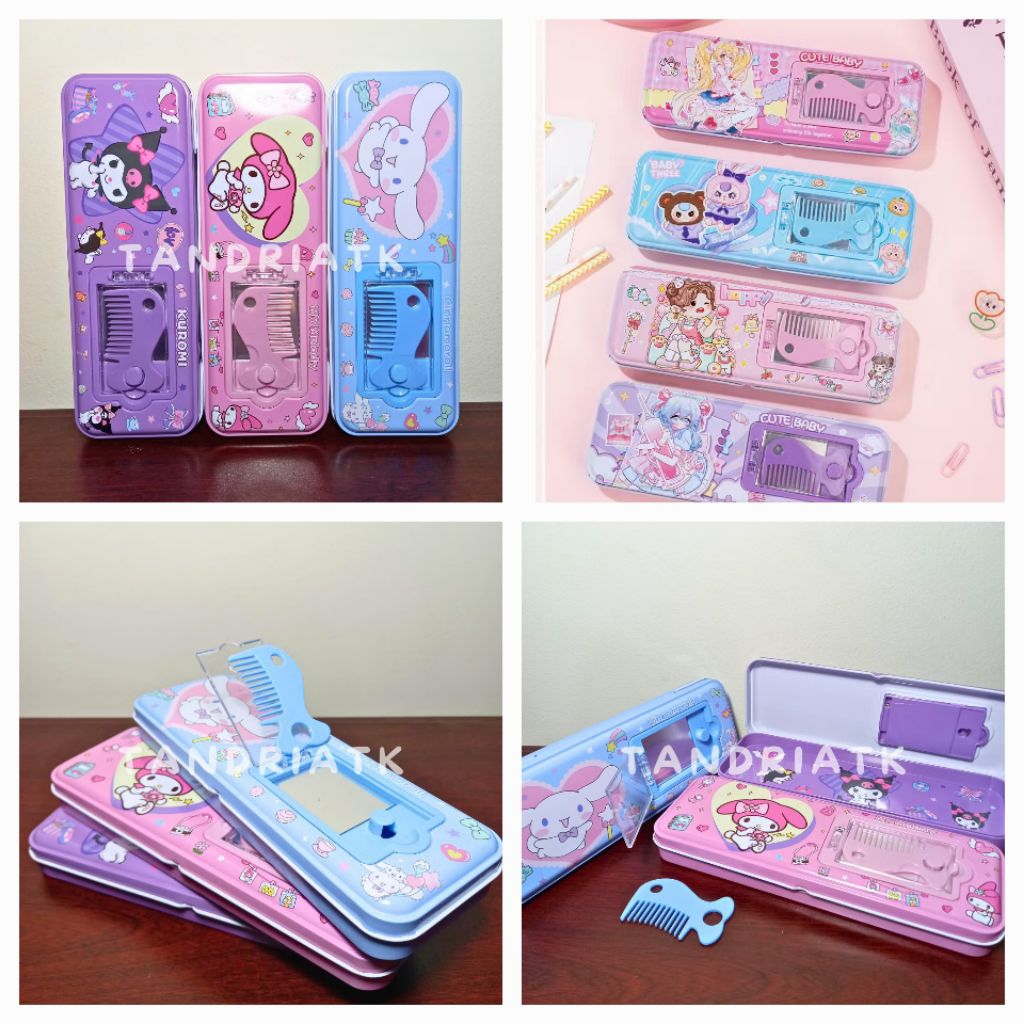 

Tempat Pensil Kaleng Sisir Cermin Kaca SNR XY-5266 Karakter Kuromoi Melody Cinnamon