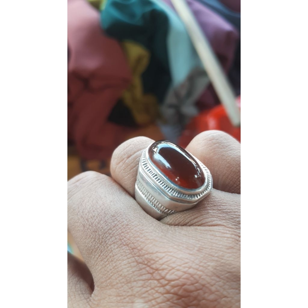 cincin batu raflesia / yaman madu ring perak
