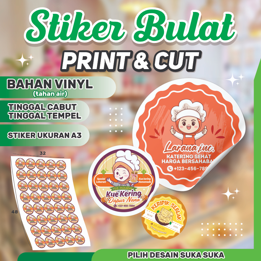 

CETAK STIKER KEMASAN MURAH BAHAN VINYL ANTI AIR