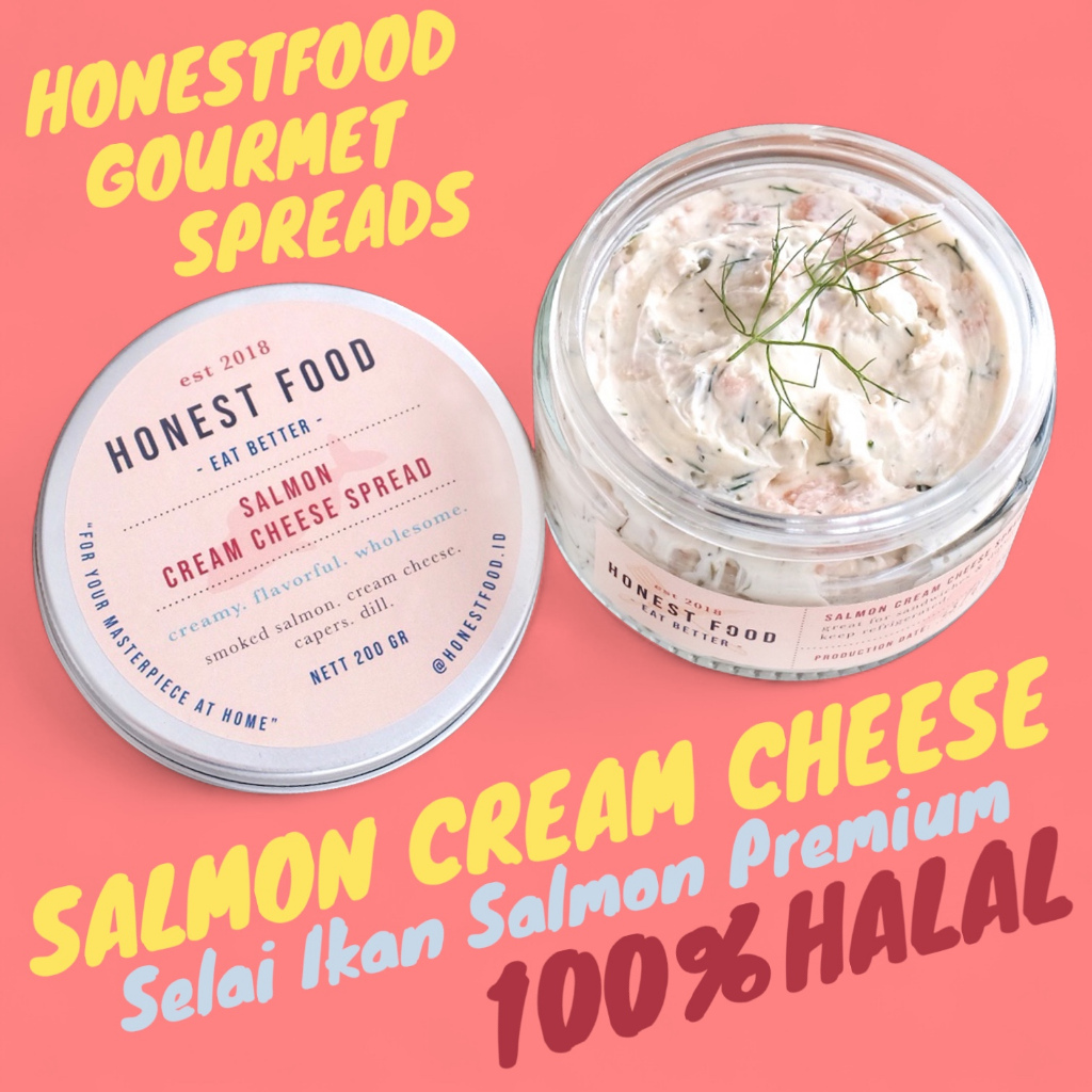 

Selai Premium Salmon Cream Cheese HONESTFOOD/Selai Ikan Salmon/Selai Sandwich/Selai Roti/Olesan Roti