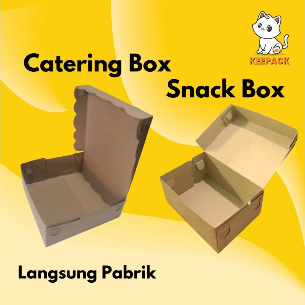 

DUS KATERING KOTAK NASI / BOX UNTUK KUE CAKE 18x18 MODEL LIPAT (MIN ORDER 50 PCS)