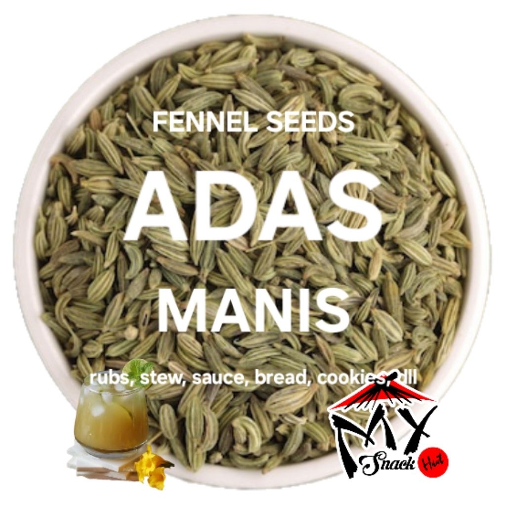 

ADAS MANIS UTUH 25GR DRIED WHOLE FENNEL SEEDS FENEL SAUNF BIJI KERING REMPAH SPICE HUI XIANG 小茴香