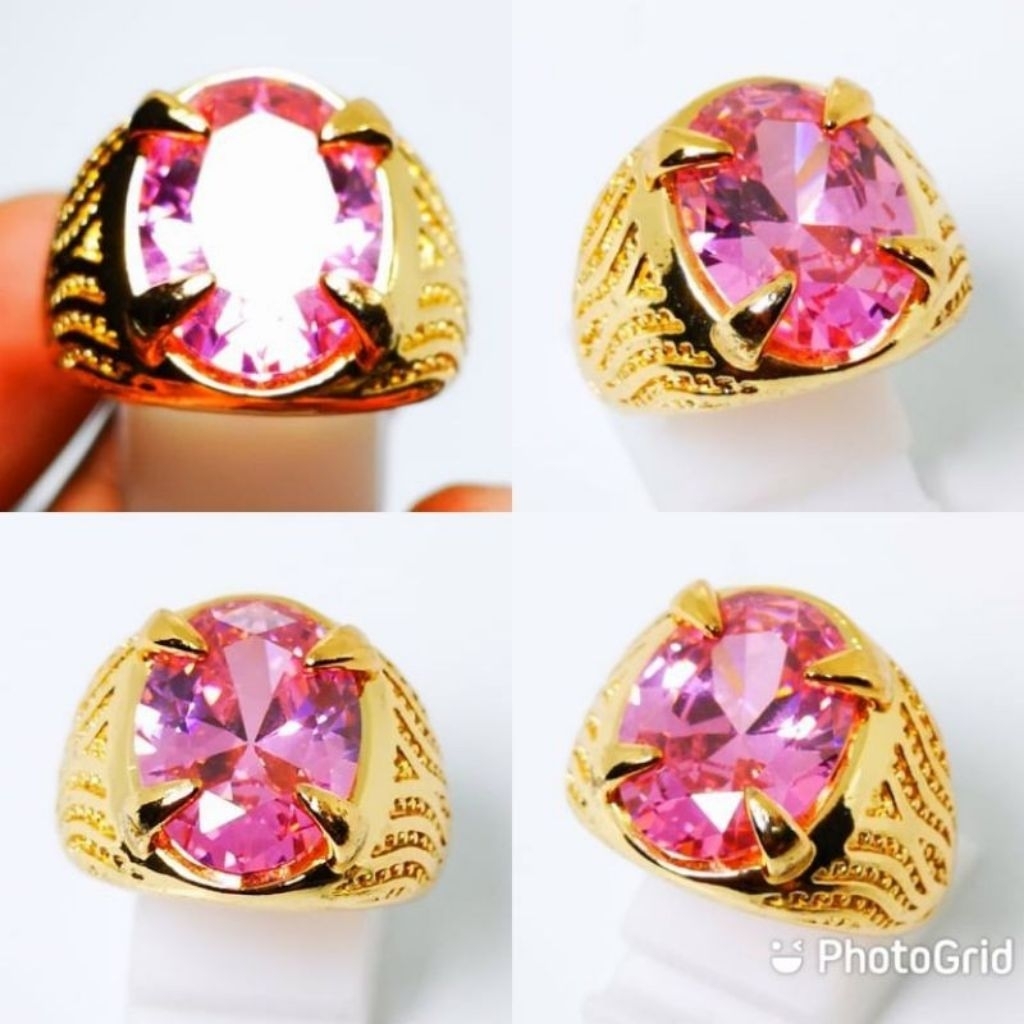 Cincin pria pink topas Top Crystal